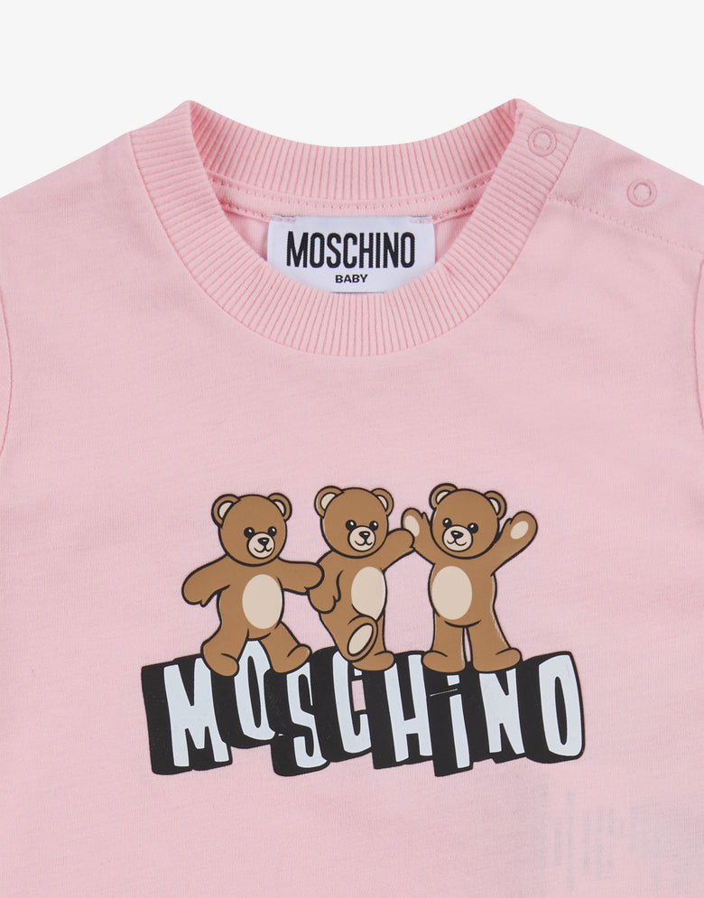 Camiseta de jersey de algodón Moschino Teddy Bear Pink Moschino 2