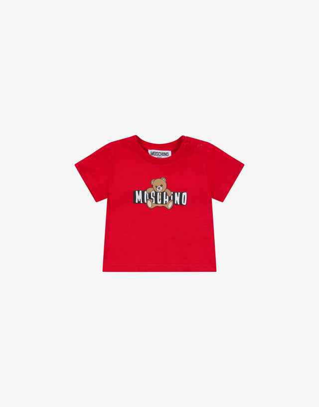 T-shirt en jersey de coton Moschino Teddy Bear Rouge Moschino 0
