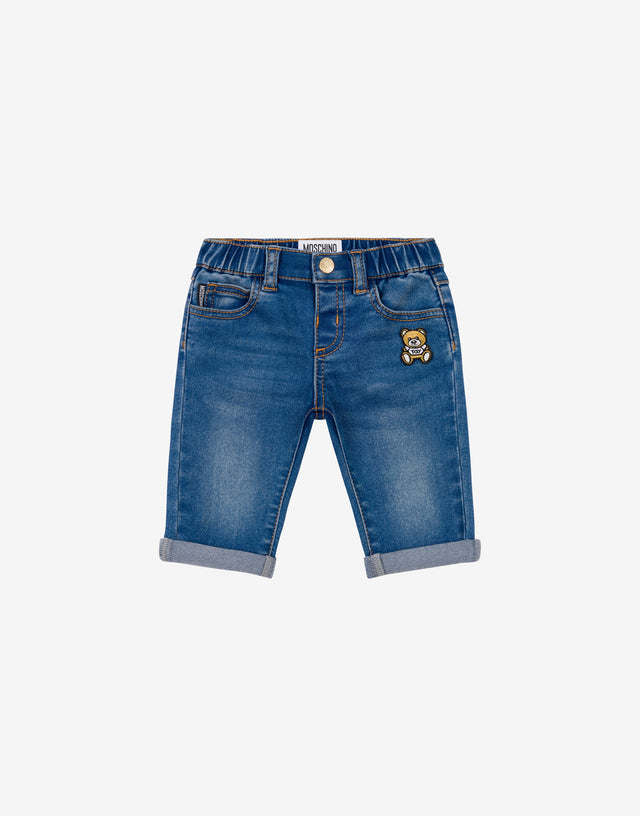Hose aus Stretch-Denim Teddy Patch Denim dunkel Moschino 0