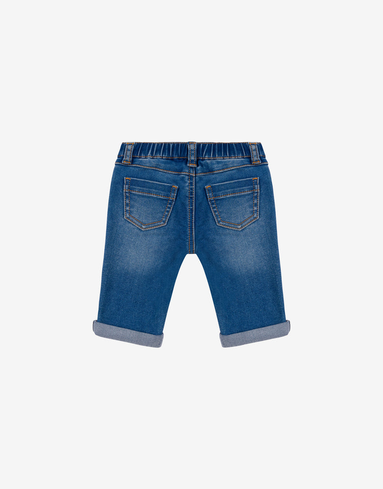 Teddy Patch stretch denim trousers Dark denim Moschino 1