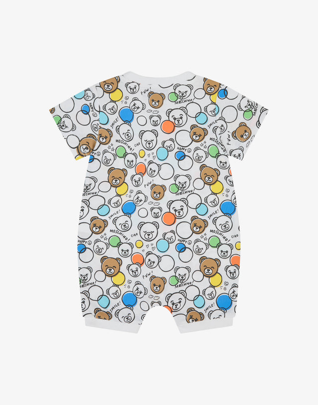 Combinaison en jersey de coton imprimé Blanc Moschino 1