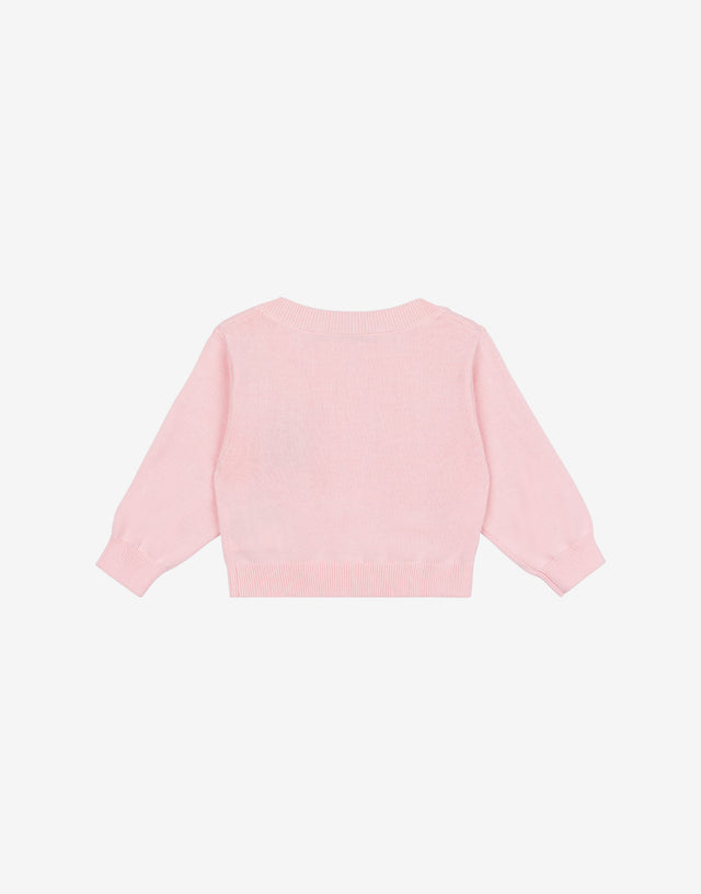 Cardigan in cotone Teddy Bear Rosa confetto Moschino 0