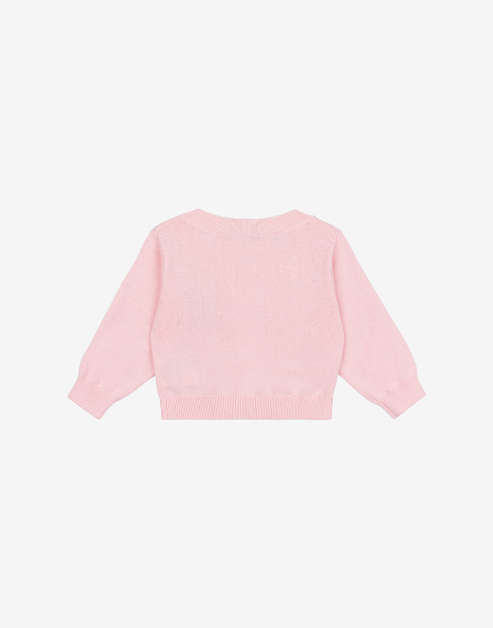 Cotton cardigan Teddy Bear Confetti pink Moschino 0