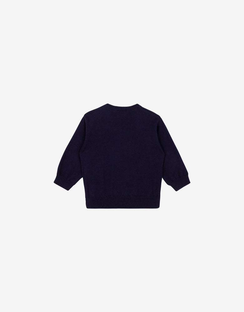 Pull Teddy Bear à Col Rond Bleu Moschino 1