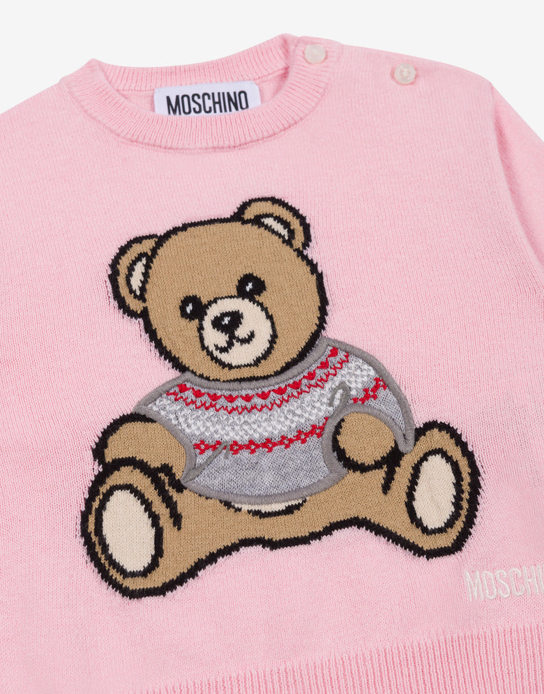 Teddy Bear Rundhalspullover Hellrosa Moschino 2