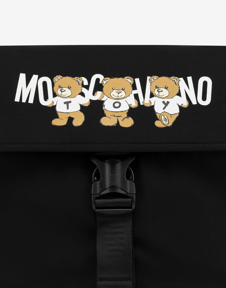 Mom Bag with Changing Mat Moschino Teddy Bear Black Moschino 2