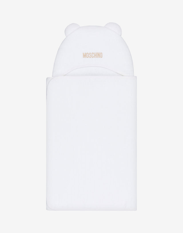 Cotton bathrobe Logo Embroidery White Moschino 0