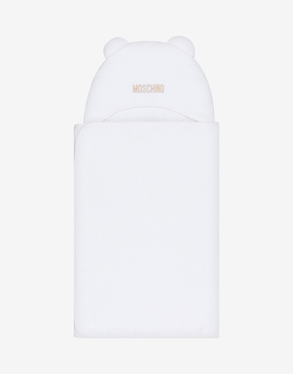 刺绣徽标纯棉浴袍 白色 Moschino 0