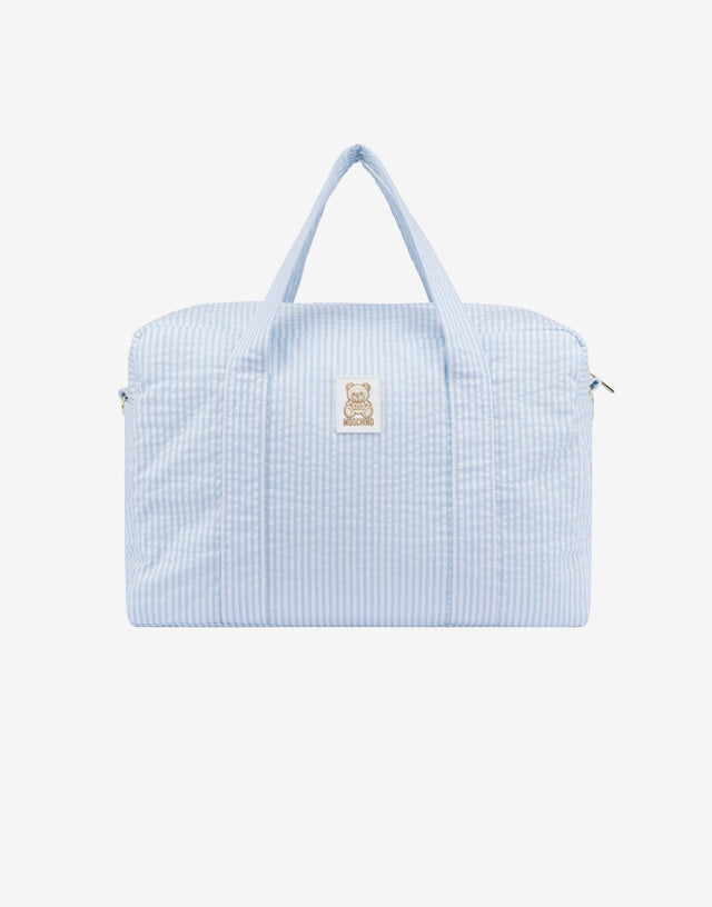 Seersucker diaper bag Azure Moschino 0