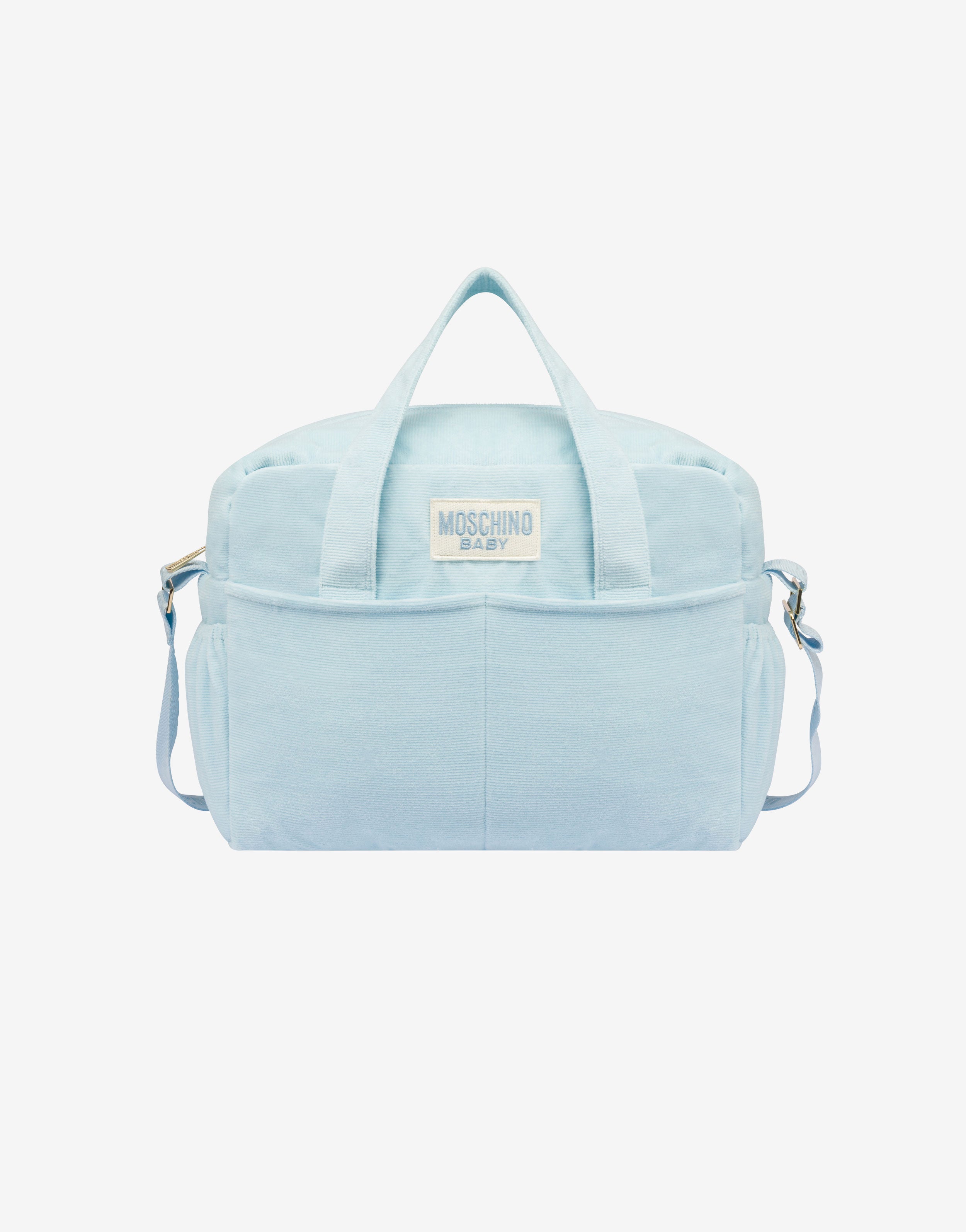 棉混纺雪尼尔婴儿袋，带换尿布垫 