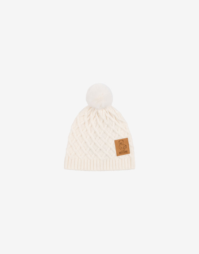 Gorro de lana Marfil Moschino 0