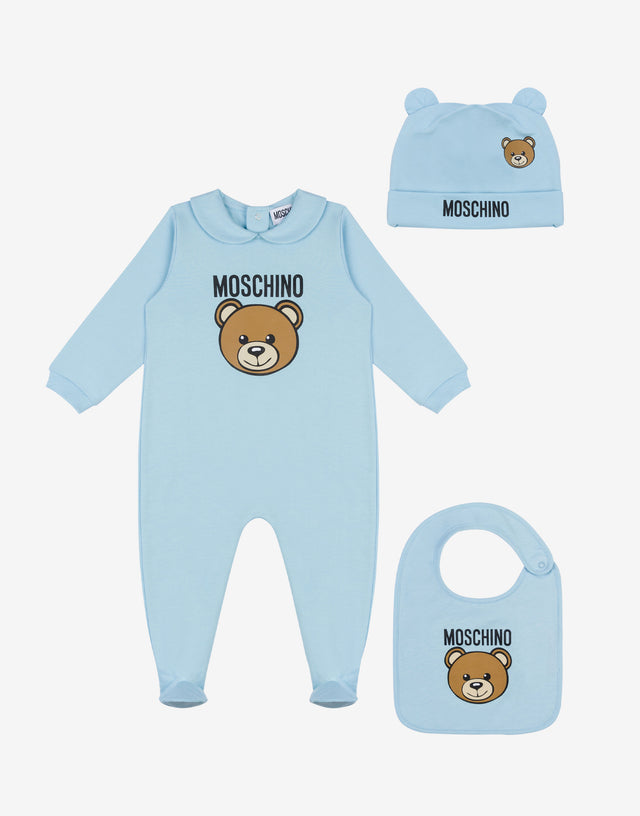 Set tutina, bavaglino e cappello in felpa Teddy Bear  Moschino 0