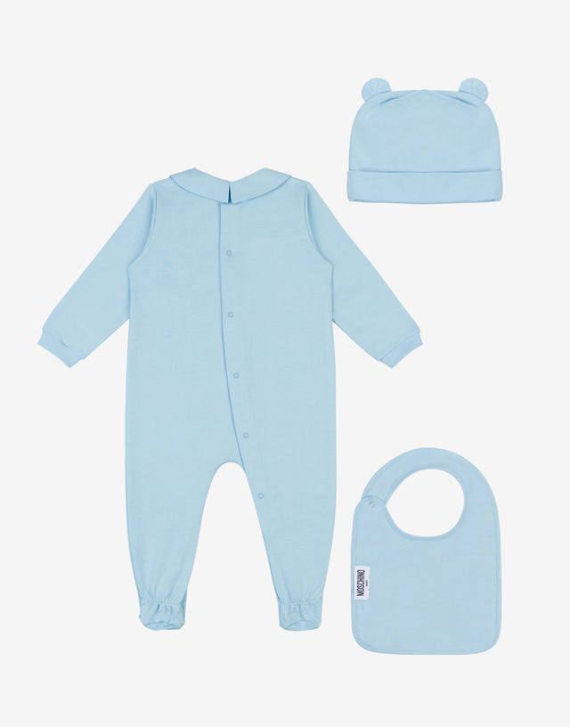 Set tutina, bavaglino e cappello in felpa Teddy Bear  Moschino 1