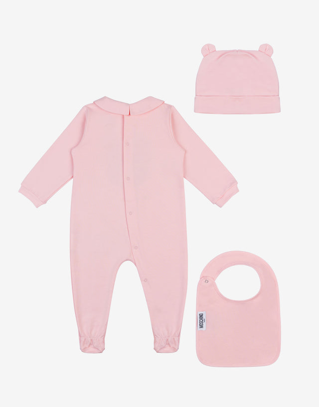 Set tutina, bavaglino e cappello in felpa Teddy Bear  Moschino 1