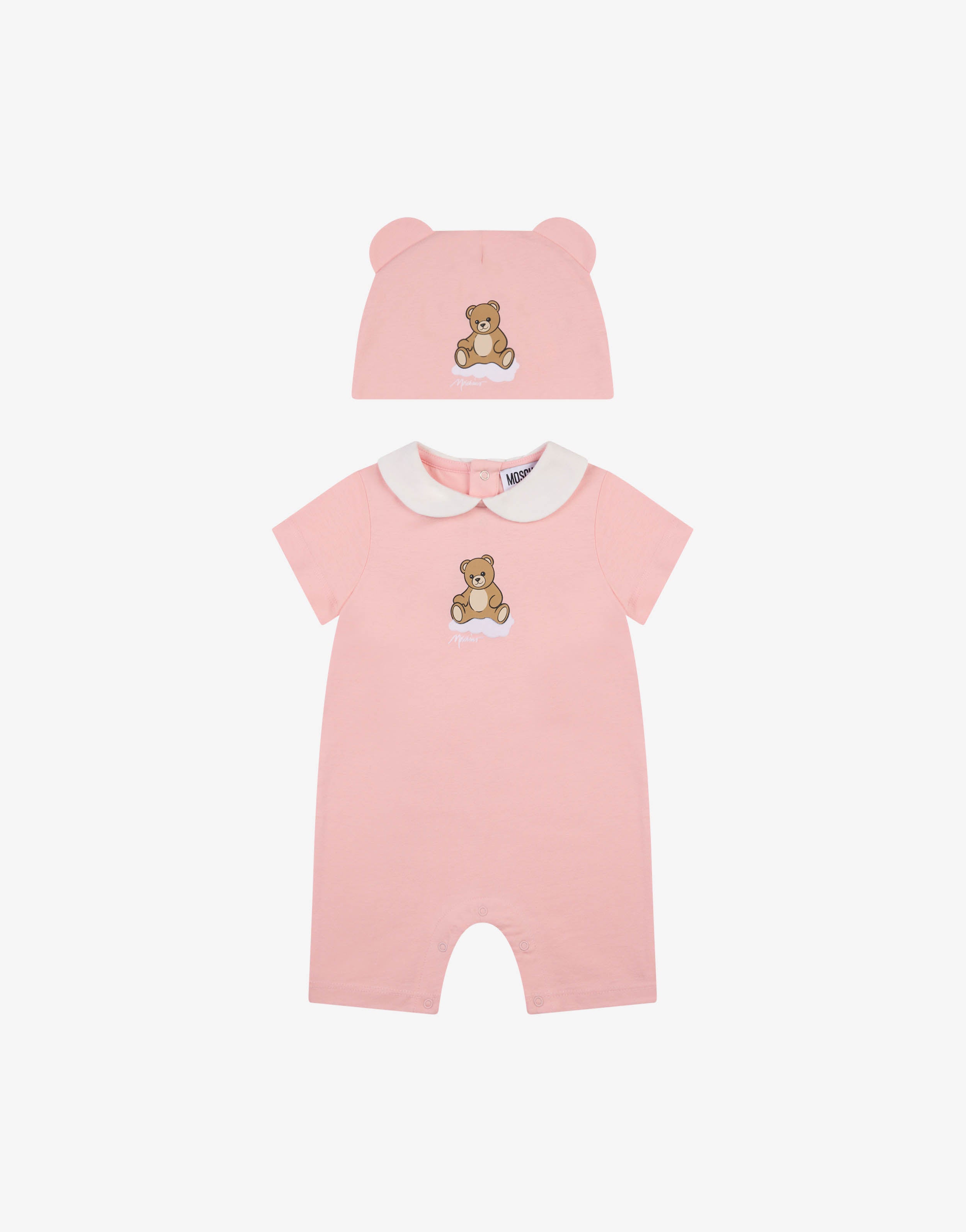 Moschino Teddy Bear cotton jersey onesie and hat set