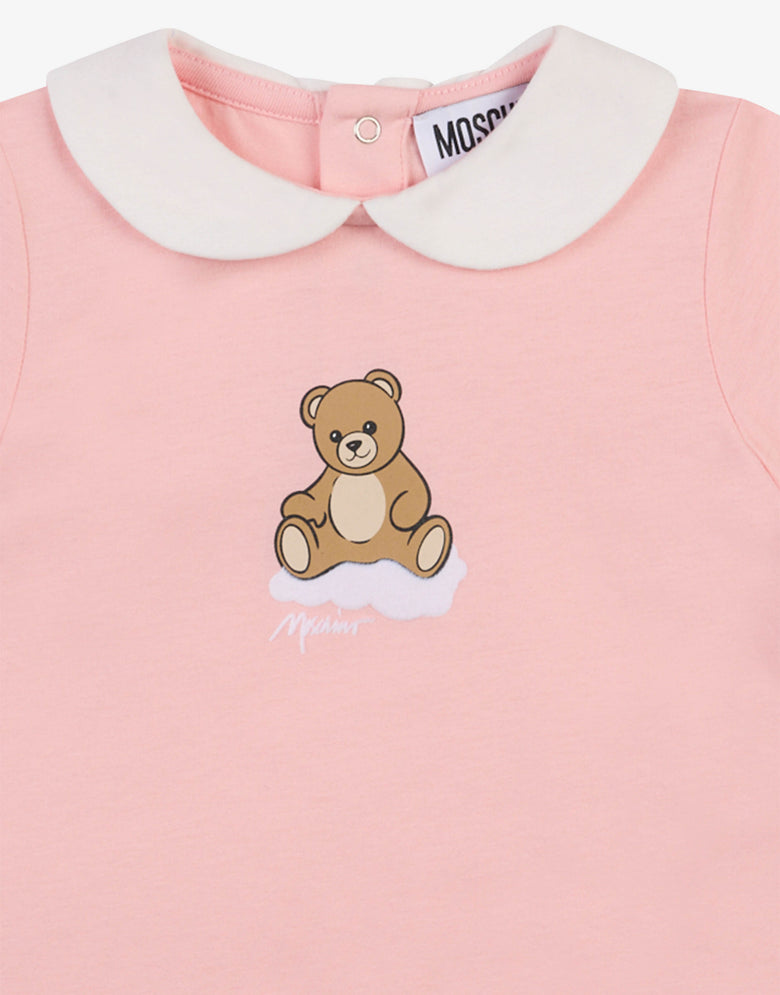 Ensemble combinaison et bonnet en jersey de coton Moschino Teddy Bear Rose Moschino 2