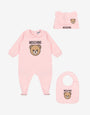 Moschino Teddy Bear Romper, Hat, and Bib Set