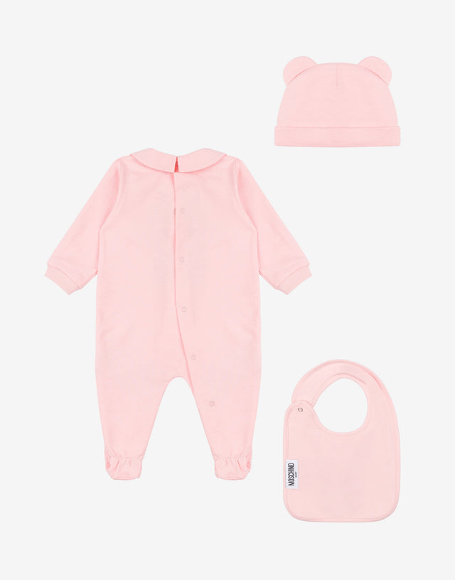 Conjunto de body, gorrito y babero Moschino Teddy Bear Rosa claro Moschino 1