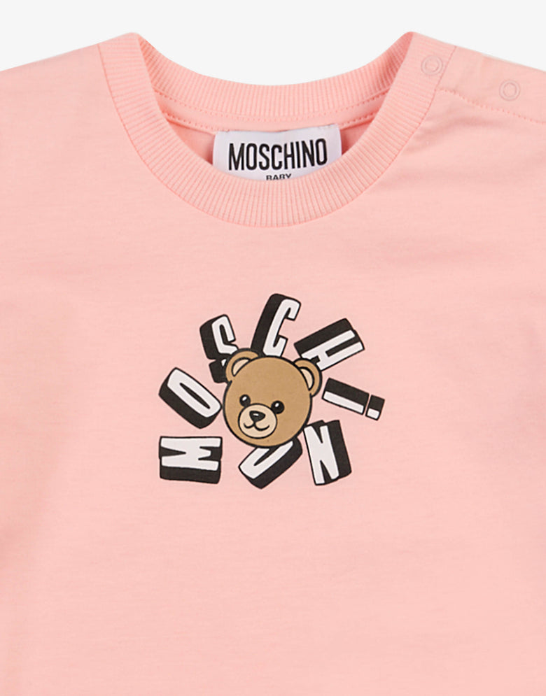 モスキーノ テディベア コットンジャージーTシャツ ピンク Moschino 2