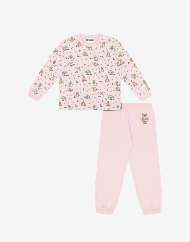 モスキーノ テディベア・コットン・ジャージーTシャツ＆パンツセット ベビーピンク Moschino 0