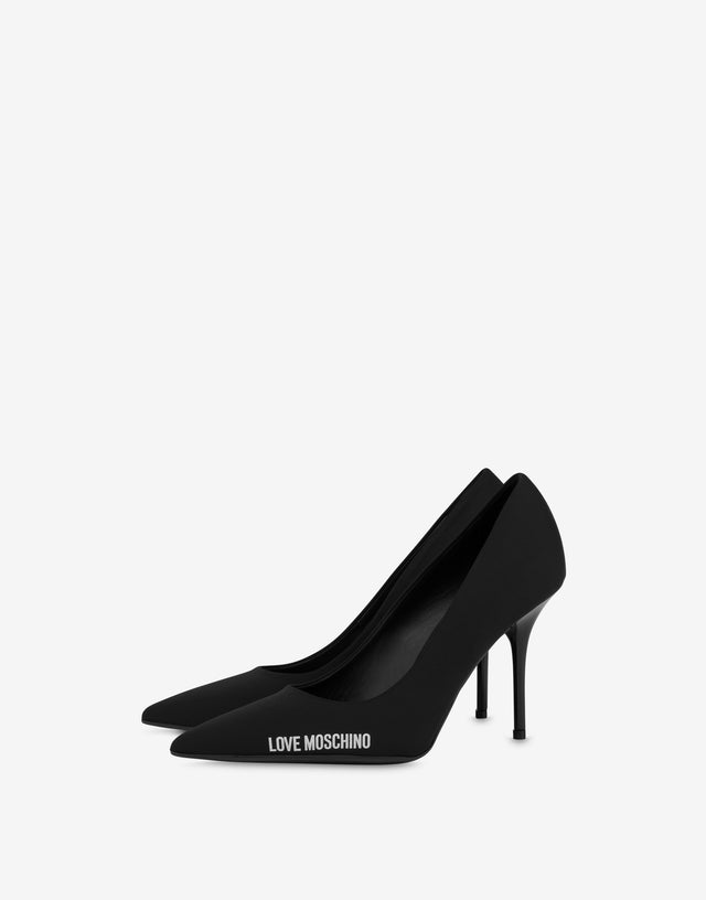Décolleté in neoprene Rubber Logo Nero Love Moschino 0