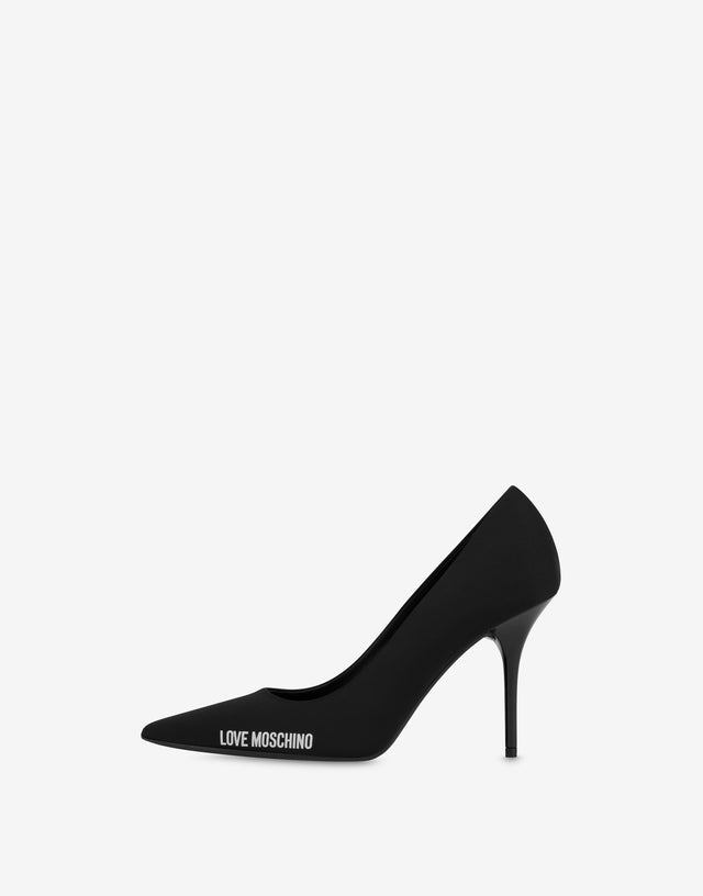 Décolleté in neoprene Rubber Logo Nero Love Moschino 1