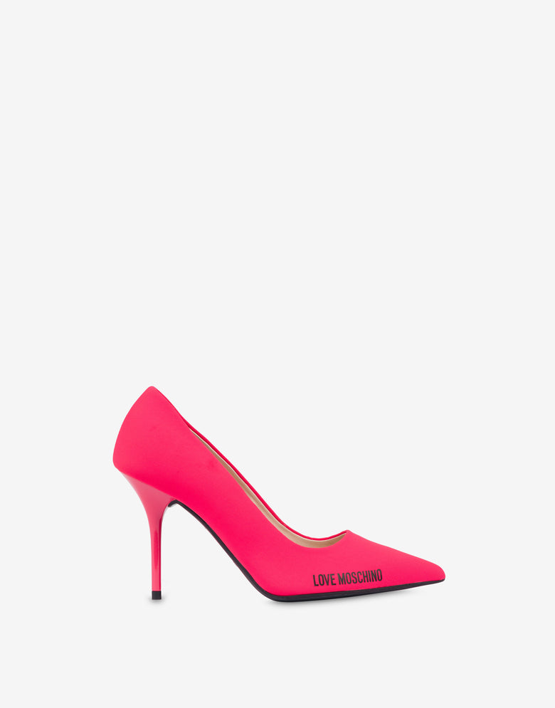 Escarpins en lycra Rubber Logo Rouge Love Moschino 1
