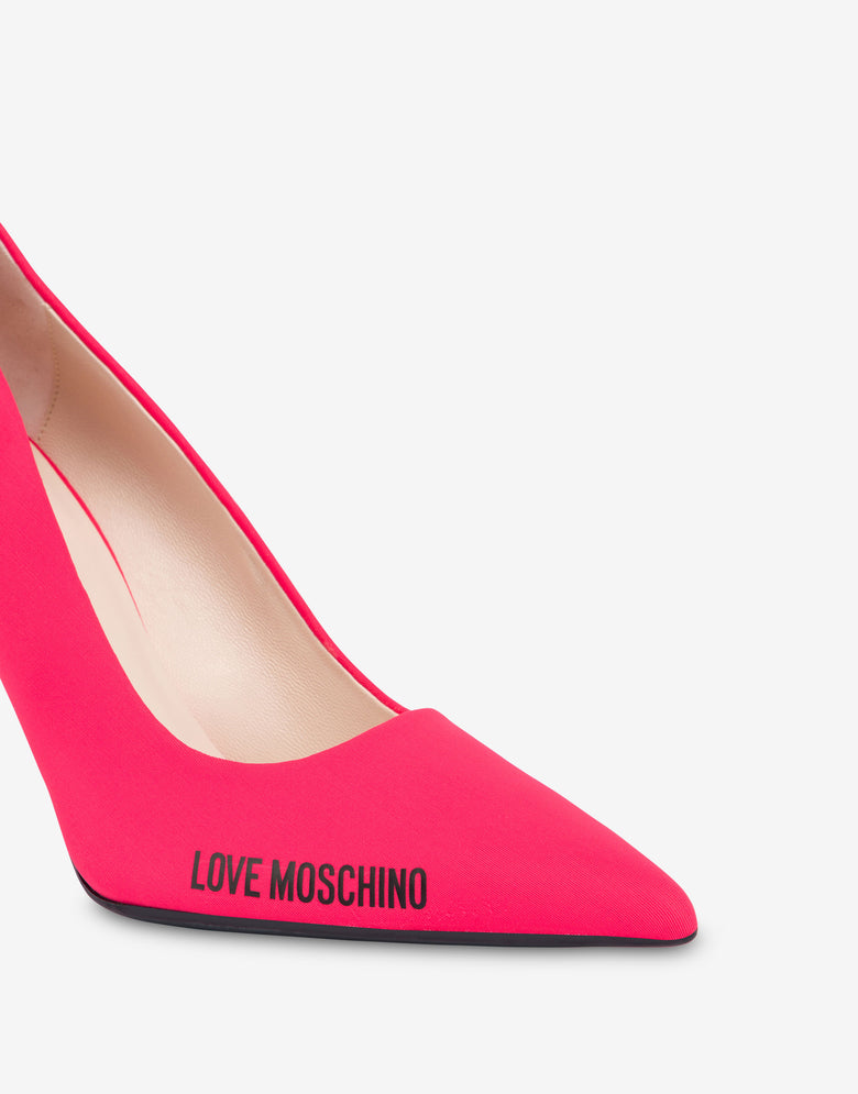 Escarpins en lycra Rubber Logo Rouge Love Moschino 3