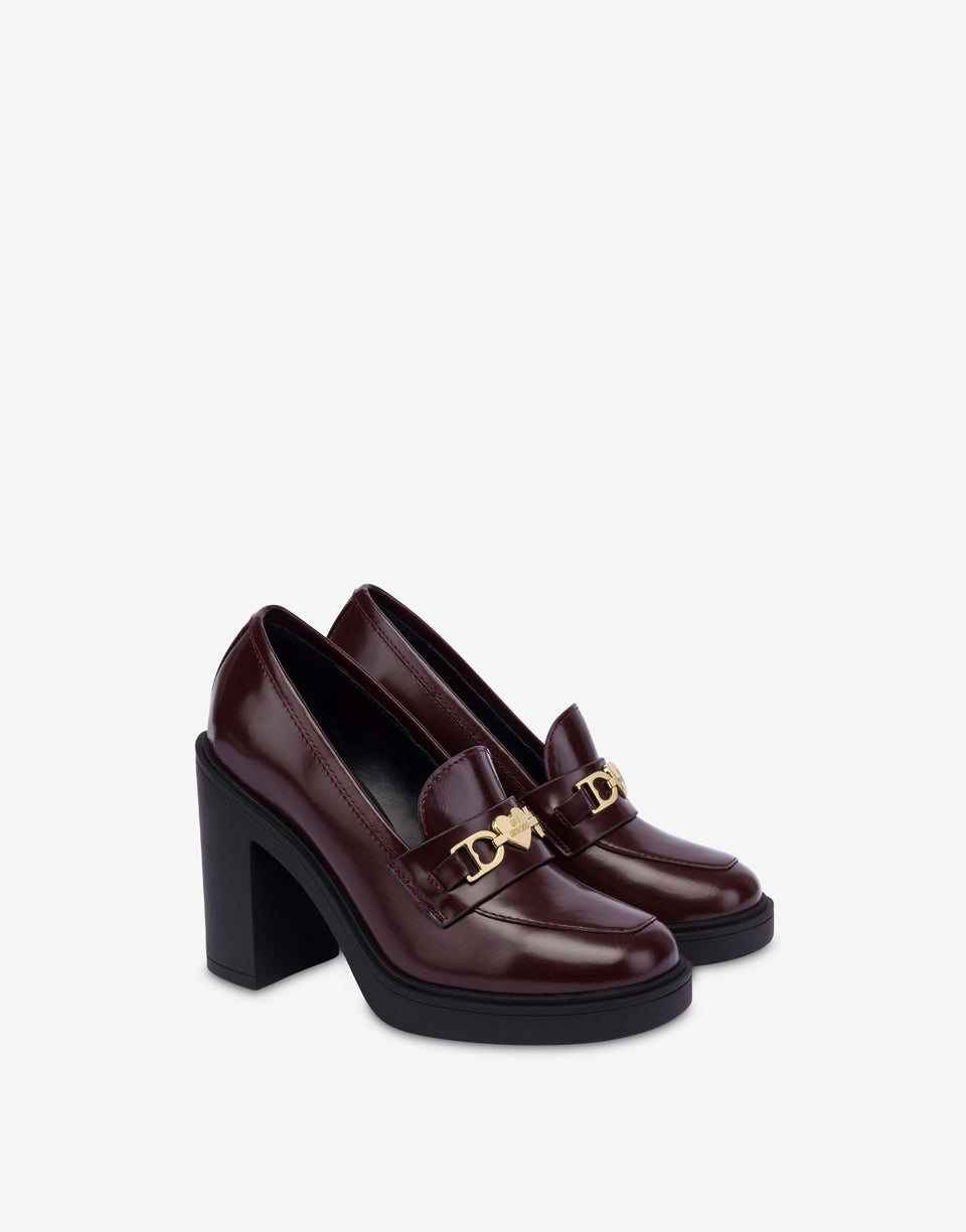 Escarpins en cuir de veau Bordeaux Love Moschino 0