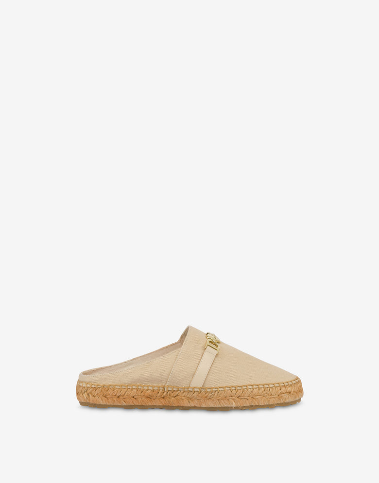 Sabot espadrilles en toile avec mors Beige clair Love Moschino 1