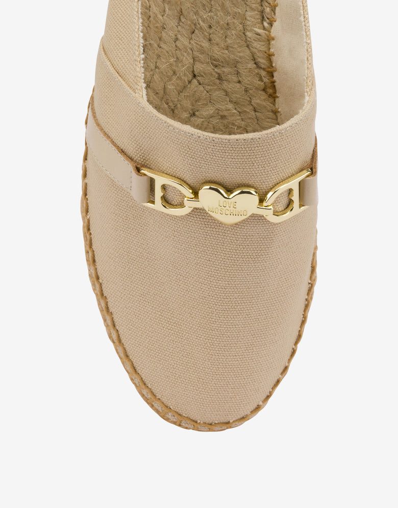 Sabot espadrilles en toile avec mors Beige clair Love Moschino 3