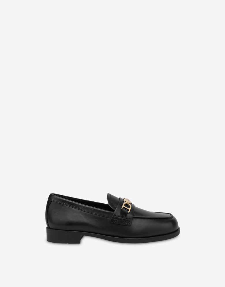 Calfskin college loafers Black Love Moschino 1