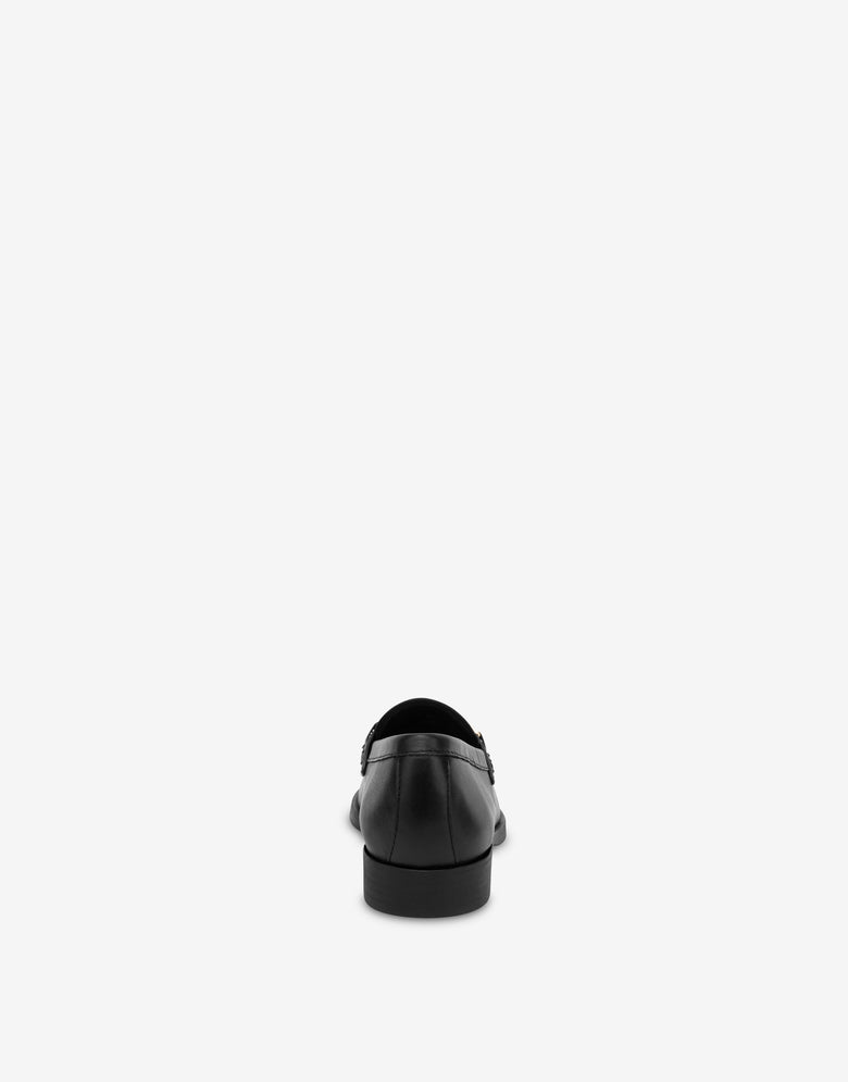 Calfskin college loafers Black Love Moschino 2