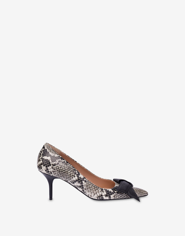 Python print calfskin pumps Grey Love Moschino 1