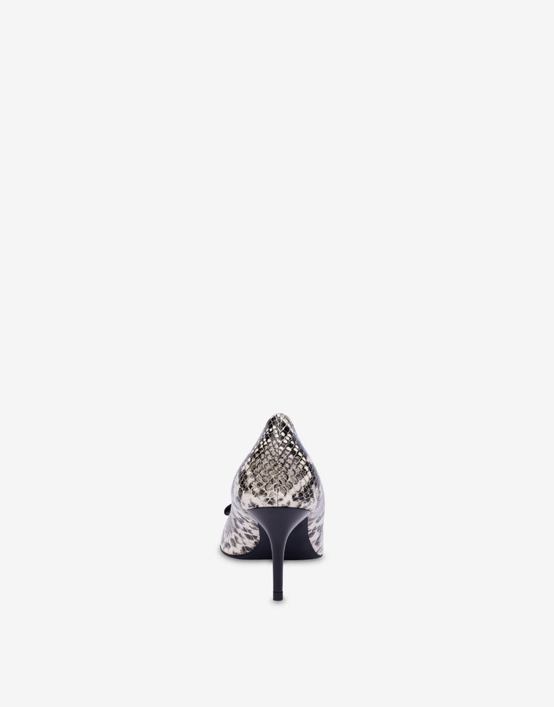 Python print calfskin pumps Grey Love Moschino 2