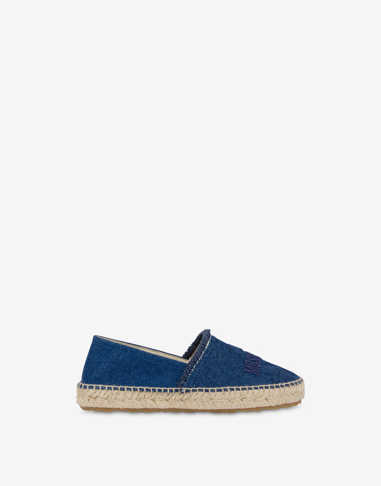 Espadrilles en denim avec broderie Denim foncé Love Moschino 1