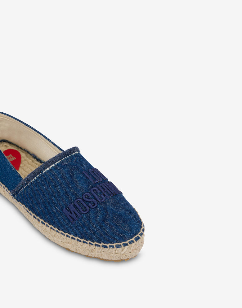 Espadrilles en denim avec broderie Denim foncé Love Moschino 3
