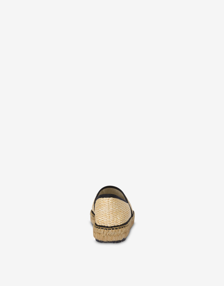 Espadrilles en raphia avec broderie Beige Love Moschino 2