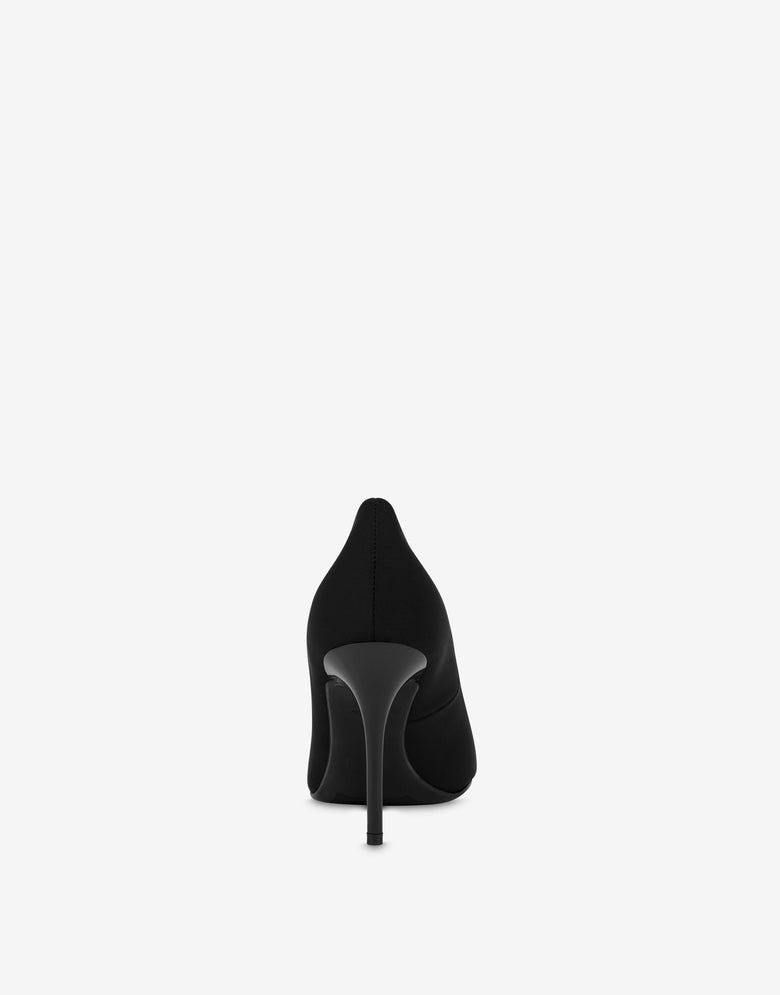 Neoprene Rubber Logo pumps Black Love Moschino 2