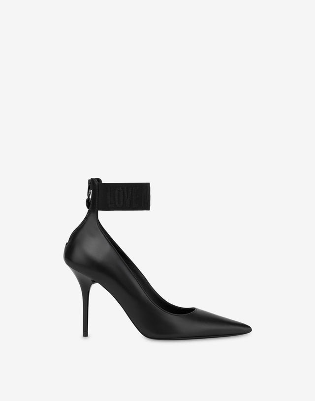 Calfskin pumps Black Love Moschino 1