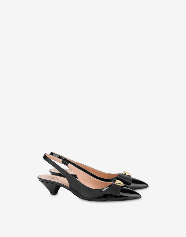 Patent leather slingback Black Love Moschino 0