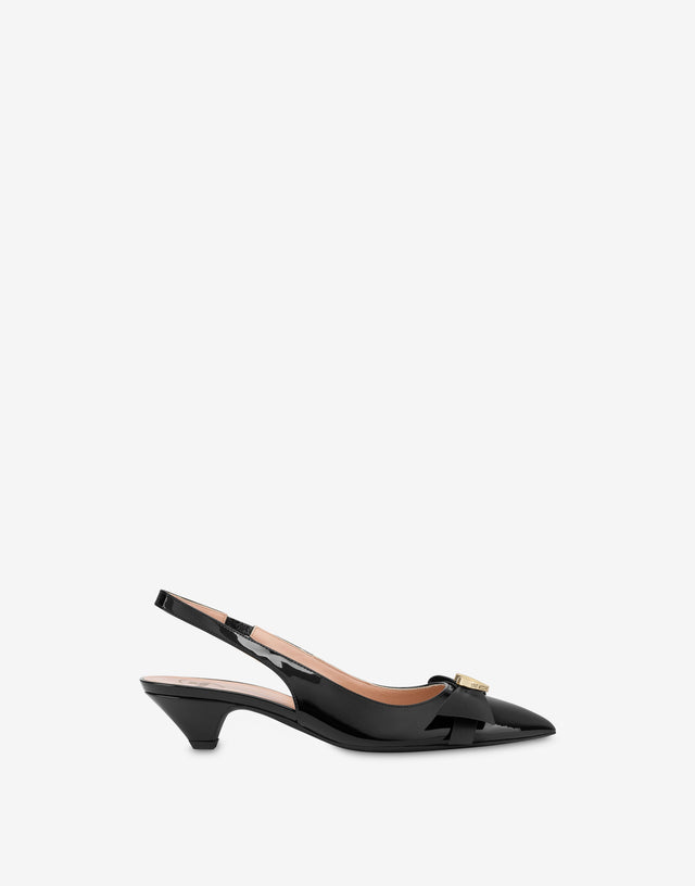 Patent leather slingback Black Love Moschino 1
