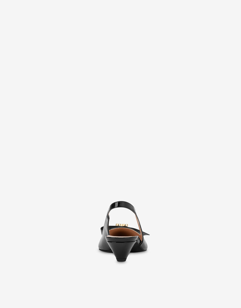 Patent leather slingback Black Love Moschino 2
