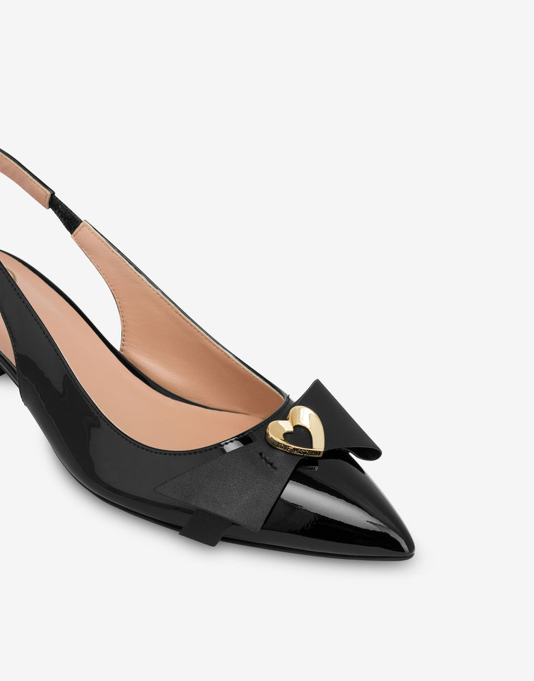 Patent leather slingback Black Love Moschino 3