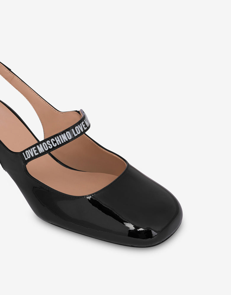Patent leather slingback Mary Jane Black Love Moschino 3