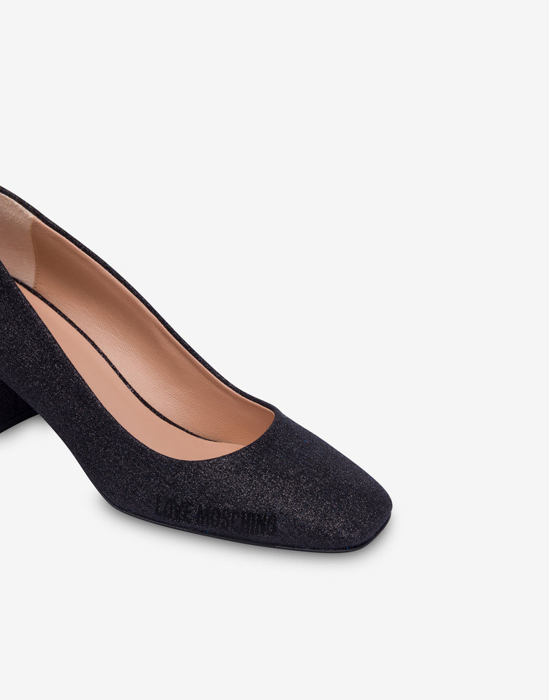 Décolleté pailleté Noir Love Moschino 3