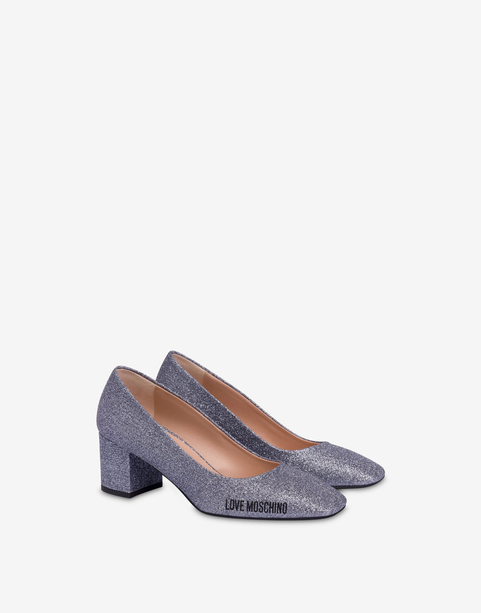 Glitter pumps Silver Love Moschino 0