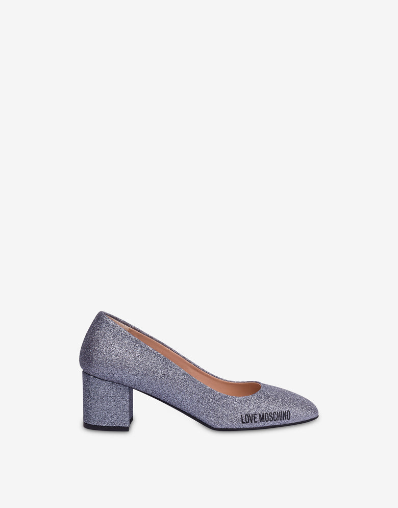 Glitter pumps Silver Love Moschino 1