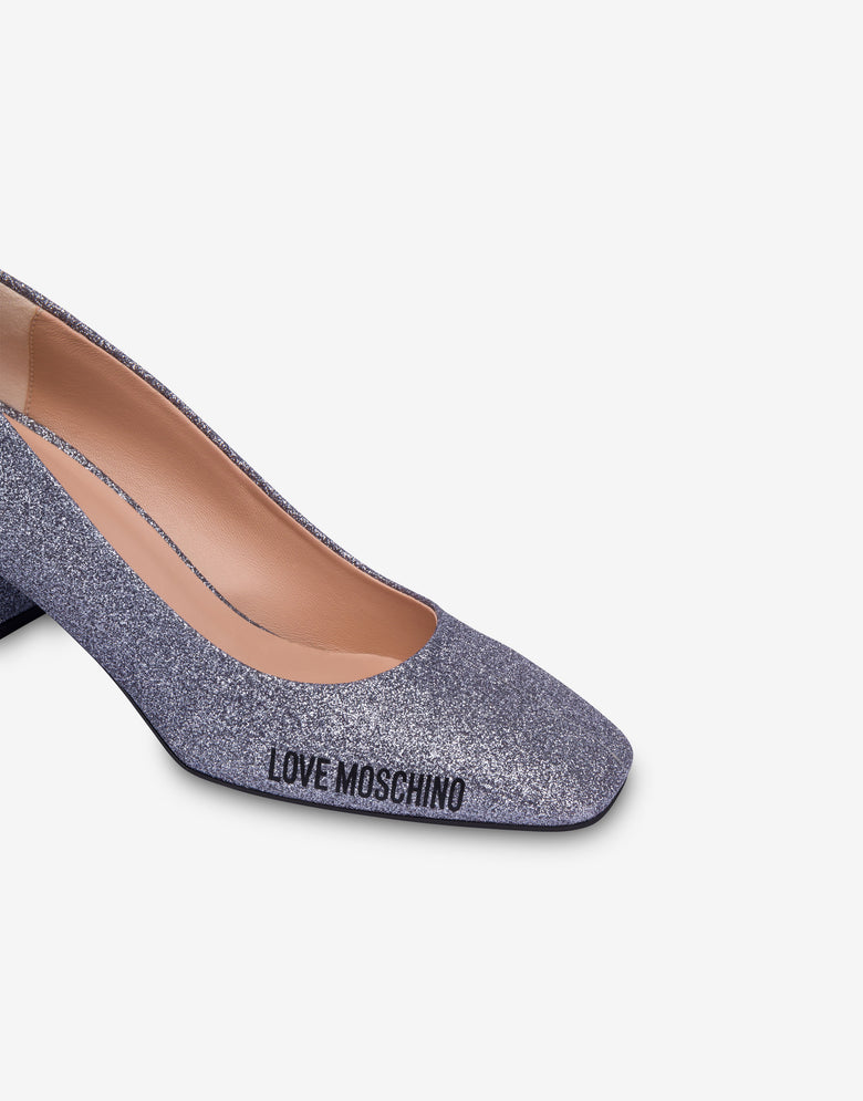 Glitter pumps Silver Love Moschino 3