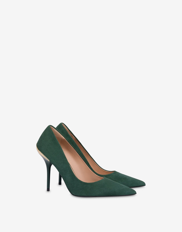 Suede pumps Bottle green Love Moschino 0